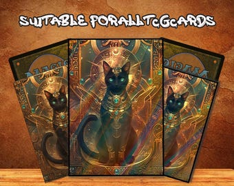 MTG Card Sleeves, Golden Cat MTG Card Sleeves: AI-Designed, Ultra-Durable