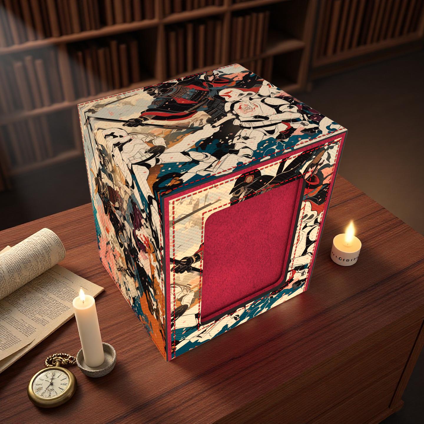 Deck Box, Samurai Stormtrooper Clash Card Leather MTG/Pokemon Storage – Holds 100+ Sleeved Cards