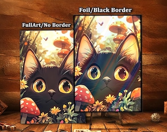 MTG Card Sleeves, Mushroom Cat Card Sleeves: TCG Protector with AI Art