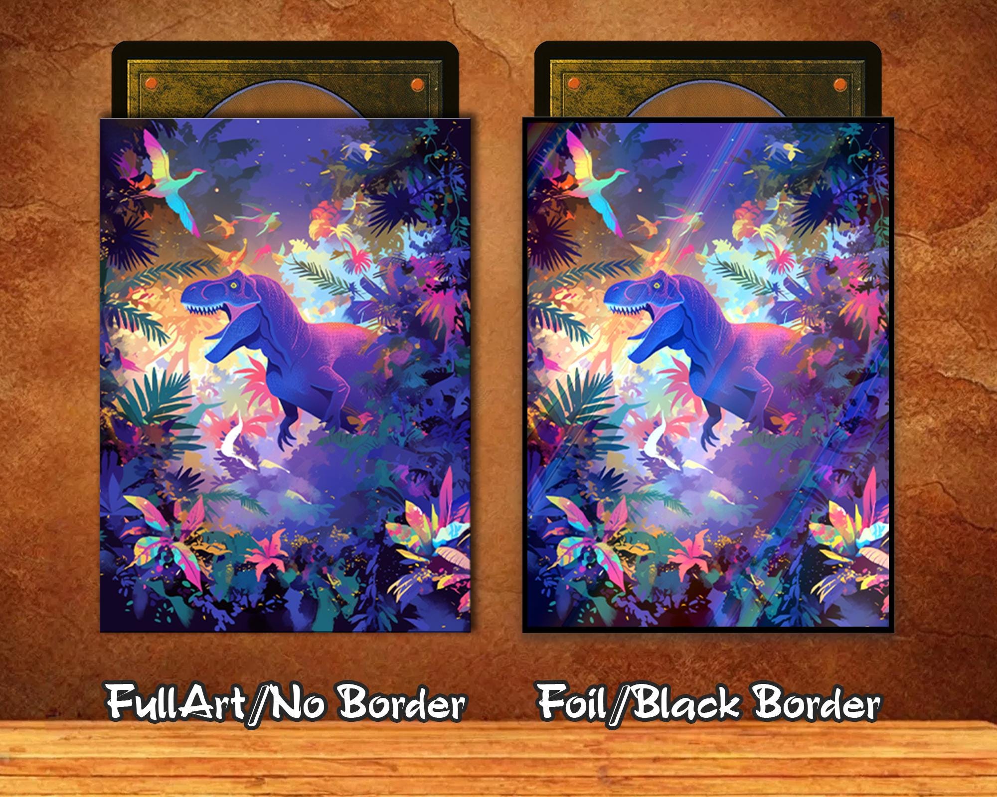 MTG Card Sleeves: Neon Dinosaur Jungle – TCG & Commander