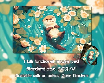 MTG Playmat, Otter TCG Game Mat, Mouse Pad, Custom Zones (24"x14")