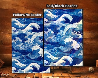 MTG Card Sleeves, Ukiyo-e Style Waves Art, TCG Card Sleeve Protectors, Top Quality Magic Sleeves, Commander Card Sleeves