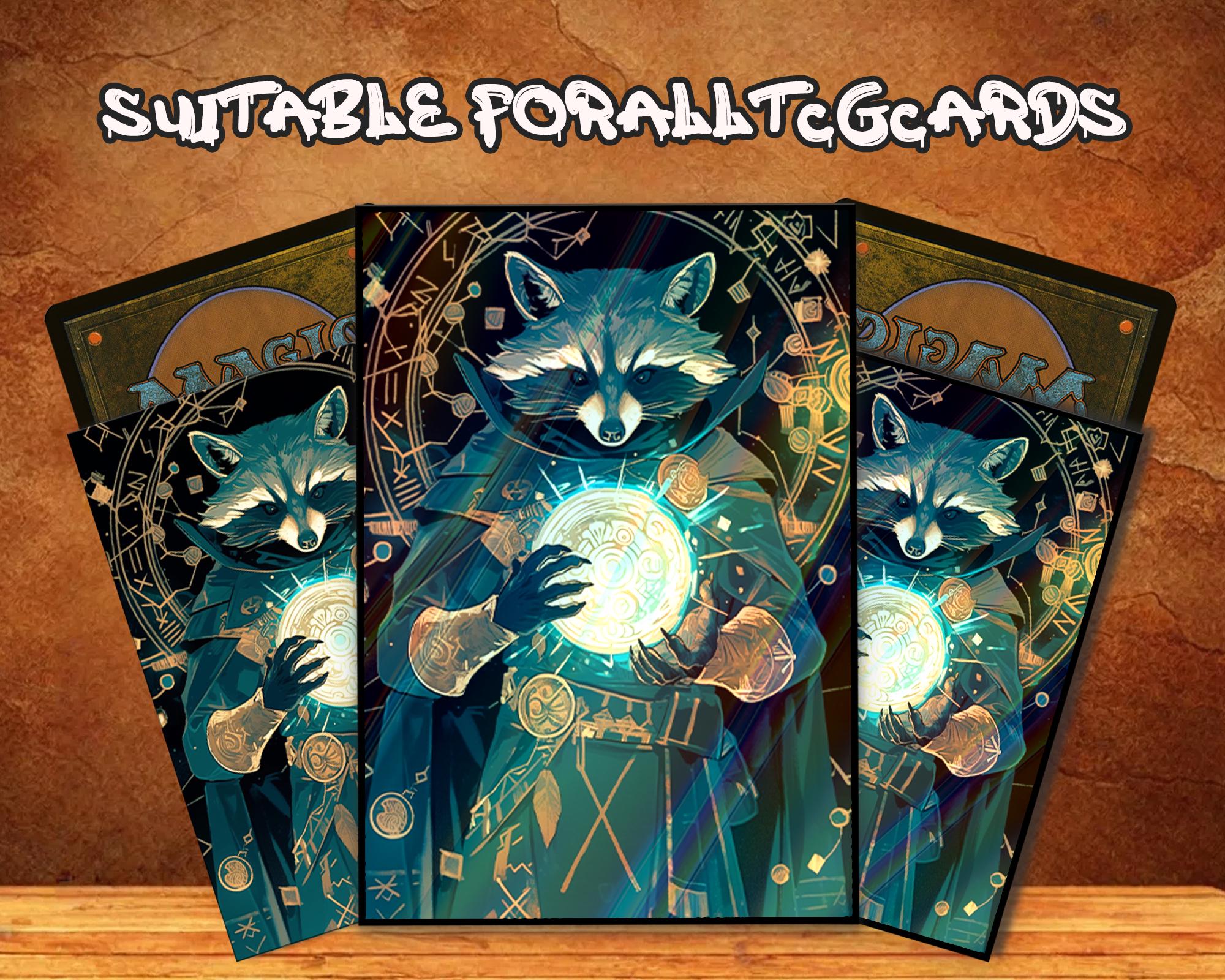 racoon card sleeves (Squirrel) 100% Hand-Drawn 100ct Textured Matte TCG/MTG Art by Realm Guard : Toys & Games quality print as all Dragon Shield art sleeves Dragon Shield Sleeves - Matte