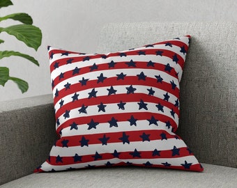 Patriotic Pillow 4th of July Decor Independence Day Housewarming Gift