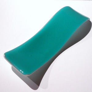 Glass Spoon Rest, White and Green Fused Glass, Handmade Home Décor, Kitchen Décor, Kitchen Accessory, Kitchen Gift