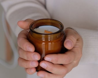 Coconut wax scented candles in glass