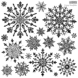 IOD Vintage Snowflakes Stamp, Iron Orchid Design, Classic Christmas Holiday, Snow, Angels, Scroll Frame, Holly,  Ships in 1 day!