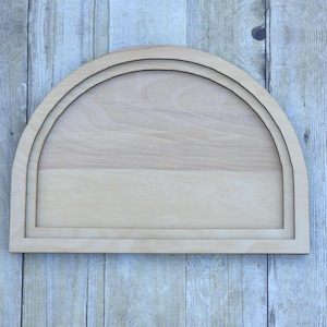 Arched Wood Frame, Layered, Purebond Birch, Wooden Blank, 14.5x10.25&quot; Wooden Frames, Decor, Wall Hanging, Wall Decor, Laser Cut