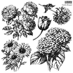 Carimbo de buquê de jardim IOD, designs de orquídeas de ferro, hortênsias, rosas, margaridas, margaridas, buquê de flores. Envio em 1 a 2 dias!