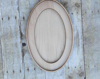 Oval Wood Frame, 3-Layer Purebond Birch, DIY Decor (14 x 9")