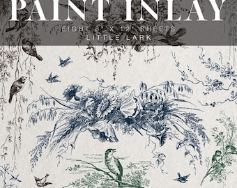 2026 IOD NEW 12 x 8 Little Lark Paint Inlay by Iron Orchid Design - Limited Release Ship in 1-2 days! Floral, Flower, Larks