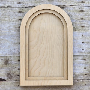 Arch Wood Frame, Layered, Laser Engraved, Purebond Birch, Wooden Blank, 13 x 8.25 Wooden Frames, Decor, Wall Hanging, Wall Decor, Laser Cut