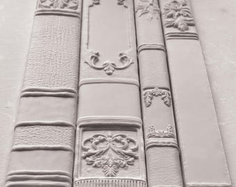 IOD Bookish 6x10 Decor Mould Label Moulds Use With Clay or Resin Crafts Signs Sugar Arts Furniture Fall Decor, Bookish Mold
