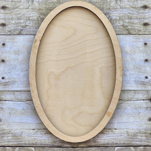 Oval Wood Frame, Layered, Laser Engraved, Purebond Birch, Wooden Blank, 10 x 6.5 Wooden Frames, Decor, Wall Hanging, Wall Decor, Laser Cut