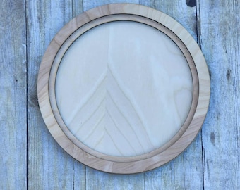 Marco de madera redondo, en capas, grabado a láser, Purebond de abedul, madera en bruto, marcos de madera de 11,75", decoración, colgante de pared, decoración de pared, cortado a láser