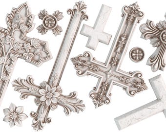 2026 IOD NEW Les Croix Decor Mould, Moulds Use Clay or Resin Crafts Signs Sugar Arts Furniture, Mold Ship 1 day, Iron Orchid Design