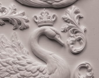 2026 IOD NEW Swans Decor Mould, Moulds Use Clay or Resin Crafts Signs Sugar Arts Furniture, Mold Ship 1 day, Iron Orchid Design