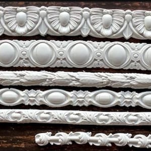 IOD Passementerie 3 Moules décoratifs pour étiquettes 6 x 10 à utiliser avec des enseignes en argile ou en résine Décoration d'automne pour meubles Sugar Arts, Passementerie 3 moules