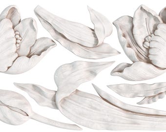 2026 IOD NEW Tulips Decor Mould, Moulds Use Clay or Resin Crafts Signs Sugar Arts Furniture, Mold Ship 1 day, Iron Orchid Design