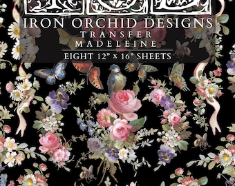 2026 IOD NEW Madeleine Transfer Pad with (8) 12 X 16 Sheets by Iron Orchid Designs Rub-On Furniture Transfer Decal Ships in 1-2 days!