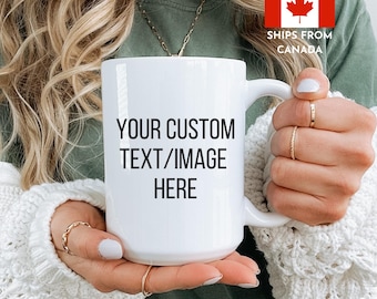 Mug personnalisé Personnalisez votre message texte et photo personnalisé Cadeau Saint-Valentin pour lui Couples Mugs de bureau Tasses à café d'entreprise maman
