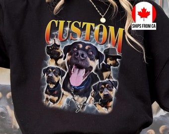 Custom pet Bootleg cat Rap Tee Vintage Graphic 90s Tshirt Custom Photo Shirt CUSTOM Your Own Bootleg Idea Here cat personalized gift dog mom