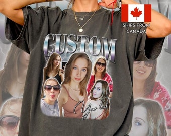 Custom Bootleg Rap Tee Girlfriend Trend pet Vintage Graphic 90s Tshirt Photo Your Own Idea Here cat personalized gift dog mom boyfriend gift