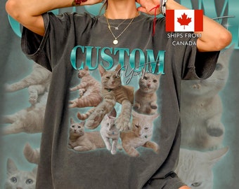 Custom pet Bootleg cat Rap Tee Vintage Graphic 90s Tshirt Custom Photo Shirt CUSTOM Your Own Bootleg Idea Here cat personalized gift dog mom