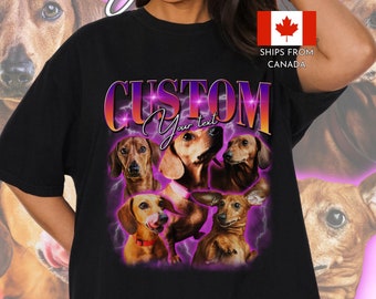 Custom Vintage Pet Shirt Your Photo + Name Custom Dog Shirt Personalized Dog Shirt Custom Dog T Shirts for Humans Custom Cat Shirt 90's Tee