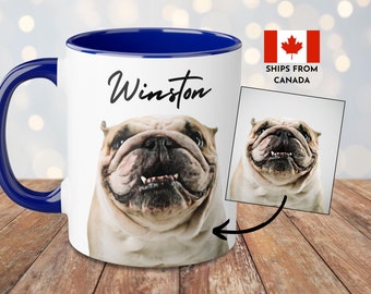 Custom Pet Mug Using Pet Photo portrait cat Mug with Name Dog Coffee Cup Personalized Pet Mugs Dog Mom Dad Gifts for pet owner puppy lover