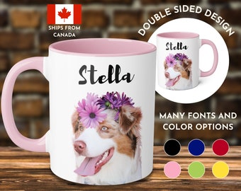 Custom Pet Mug Using Pet Photo + Name Custom Dog Mug Dog Coffee Cup Personalized Pet Mugs Dog Mom Mug Personalized Cat Dad Mug New Dog Mug