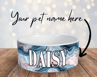 Custom Dog Bowl Personalized dog Bowl Dog Name Bowl Custom Cat Bowls Ceramic Pet Bowl Pet Lover Gift Pet Portrait Christmas Puppy Gift large