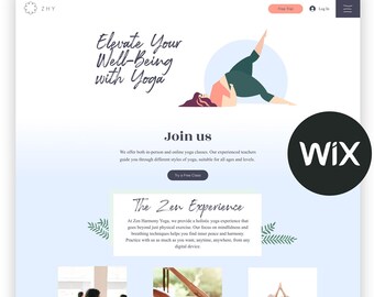 WIX Template yoga coach Website wix template for yoga and wellbeing events page and membership website classes website template wix lottie