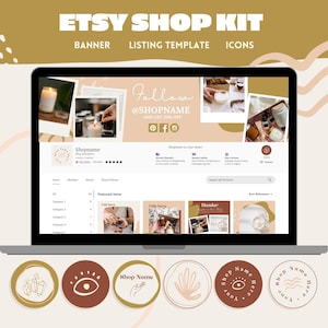 Etsy Bundle kit Templates Canva terra Etsy Shop Bundle,Etsy Store Listing Ideas,Etsy Kit Branding,Kit shop Template Canva,banner etsy shop