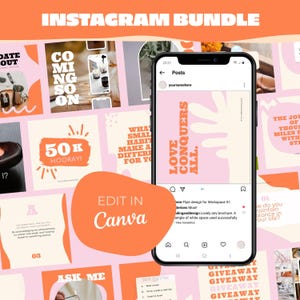 Colorful Instagram Template Bundle Bright Templates social media Templates Colorful Stories Posts Quotes Highlight Covers Feed Templates