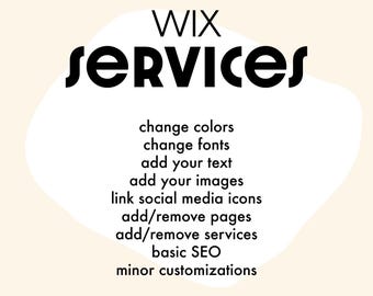 Wix Website Setup: Template Editing & Customization Services