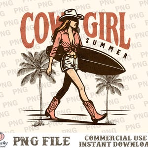 Cowgirl summer PNG | Sublimation design | Instant download | Summer shirt png | Country summer png | Western cowgirl png | Cowgirl shirt png