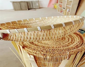 Handwoven Bamboo Baskets Set - Rustic Kitchen Décor