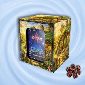 MTG Deck Box, 100+ Sleeved Cards Holder, Magnetic Commander Deck Case,Hobbit Cottage