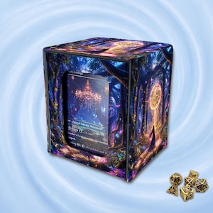 MTG Deck Box, 100+ Sleeved Cards Holder, Magnetic Commander Deck Case,Forest Mage TCG Deck Box