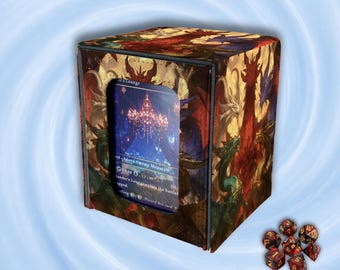 Deck Box for MTG Commander, With Window Display ，Multi - Headed Dragons in Fantasy