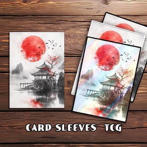 Mtg Card Sleeves, Zen Pavilion View Card Sleeves, Top Quality & Detailed TCG Sleeves, Magic: The Gathering Accessories