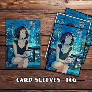 Card Sleeves, TCG Card Sleeve, Custom Card Sleeves, Magic Card Sleeve, Gifts for Gamers,Night City Vibe