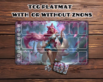 Tapete de juego Riftbound, Magic the Gathering TCG - 24" x 14", funda Riftbound, Hechicera Espíritu Zorro