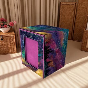 Colorful Galaxy Forest Deck Box - Premium Storage for TCG, EDH, Commander, Dice & Counters