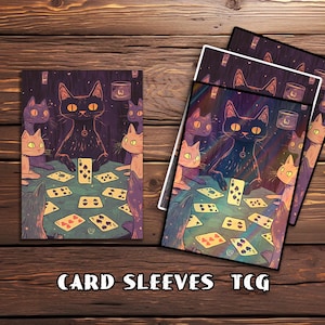 Cats’ Poker Night Card Sleeves, TCG Card Sleeve, Custom Card Sleeves, Magic Card Sleeve, Gifts for Gamers