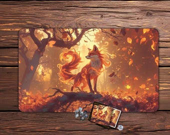 ステンドグラスフォックスアートプレイマット：MTGプレイマット