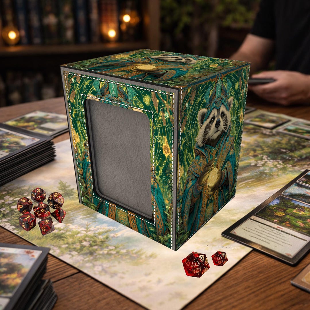 Deck Box for MTG Commander, With Window Display ，arcane Raccoon - Etsy