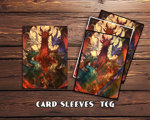 tiamat card sleeves MTG Commander Deck EDH Deck 100 Magic Cards Custom Deck Dragon Deck 5 Colors Legendary Creature Dragon God Card Sleeves, TCG Card Sleeve,