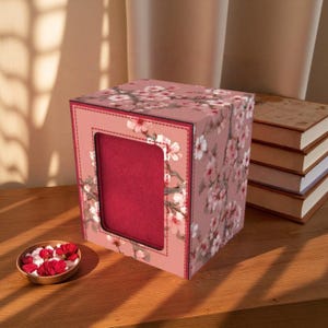 Elegant Sakura Branch Deck Box - Premium Storage for TCG, EDH, Commander, Dice & Counters